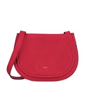 NWOT! Furla Gioia Medium Crossbody Bag in Red Leather